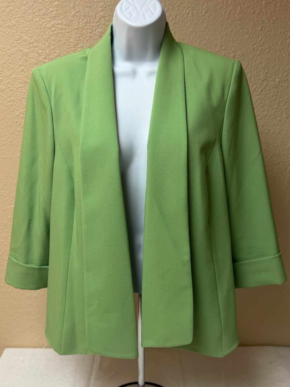 4/$20 Evan Picone Lime Green Open-Front Blazer Jacket